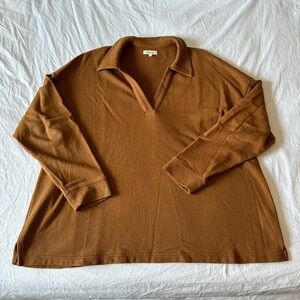 Madewell Women’s Terrycloth Polo Sweatshirt Size 2X